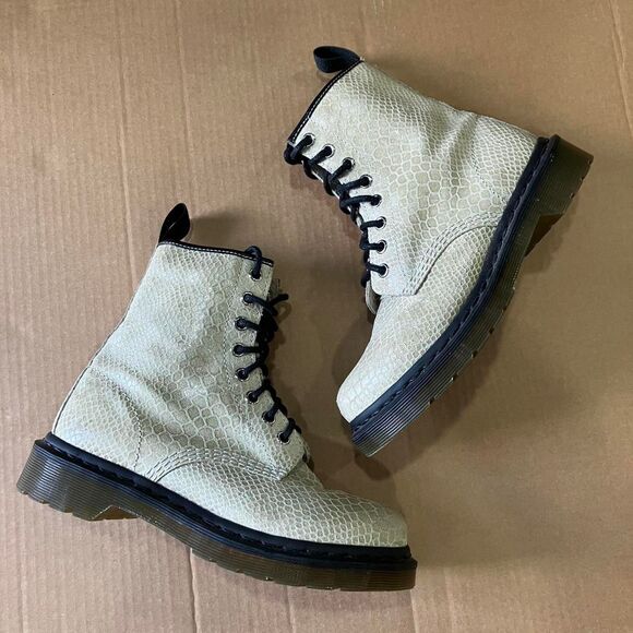 Dr. Martens 1460 Doc's 1460 Tan Year of the Snake embossed Boots AW004 US6 - Picture 1 of 8